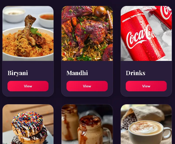 Ordering and menu interface designed by Quartz Web Solutions